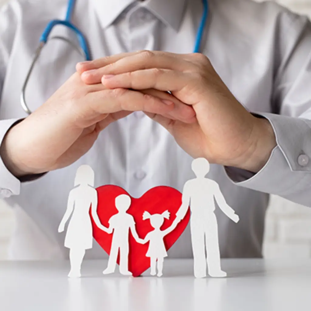 Image of a Family and a heart icon